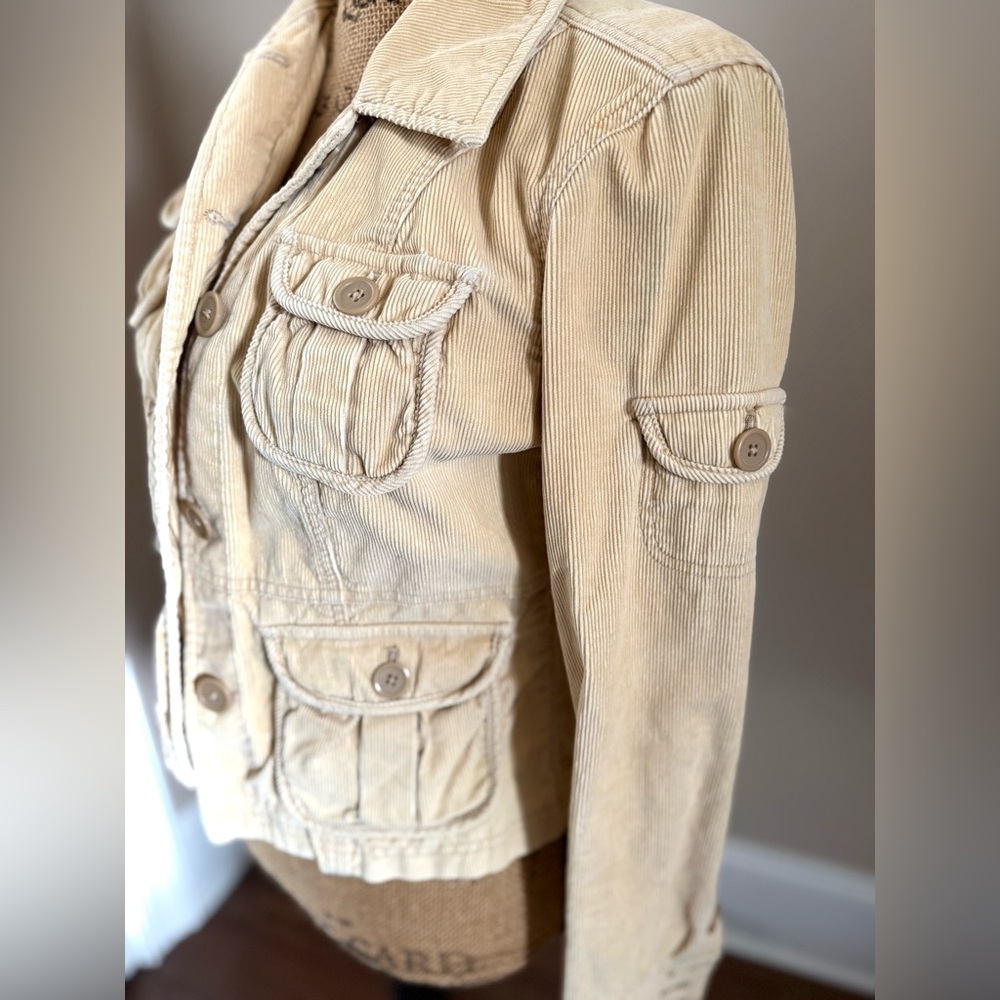 Aeropostale Women's Tan Corduroy Utility Jacket